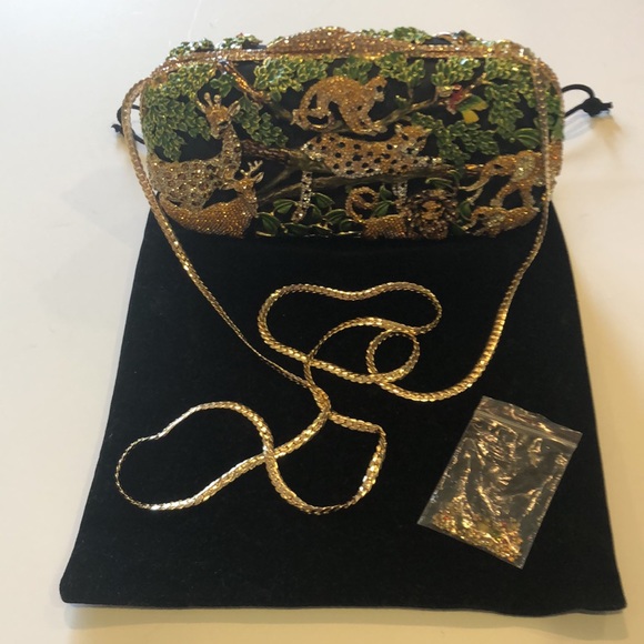 LUXMOB <Jungle> Crystal Accented Clutch w/ Chain NWT - Picture 6 of 6